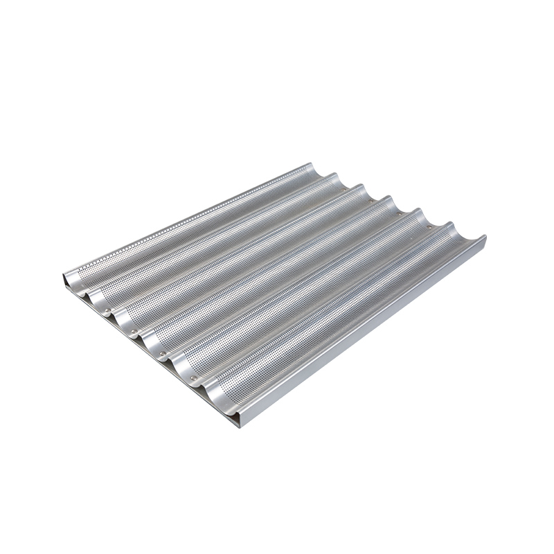 Nhôm Bakeware Perforated Baguette Pan 6-Loaf