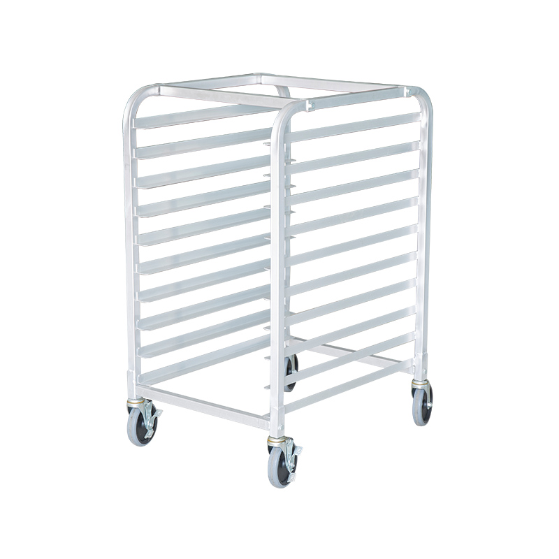 Tấm nhôm chất lượng cao 10 tầng Pan/Bun Pan Rack với bánh xe xoay chất lượng, giá đỡ tiệm bánh cấp nhà hàng cho tấm đầy đủ và một nửa tờ